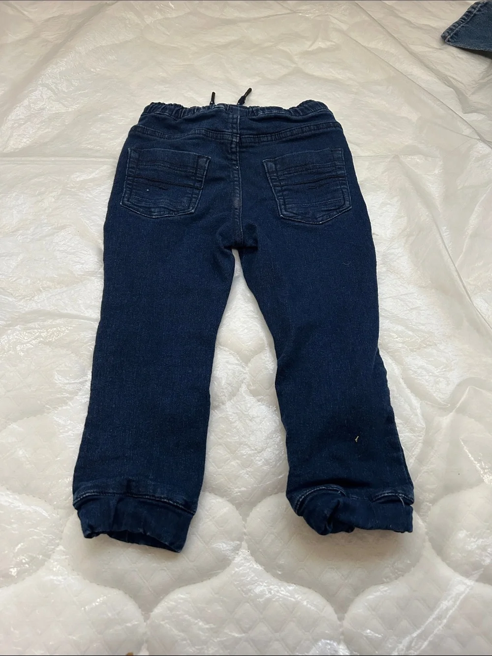 Toddler Navy Pull-On Jogger Jeans with Elastic Waist